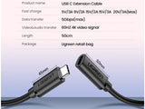 UGREEN USB-C Verlängerungskabel 0.5m Type-C male Type-C female 20V 3A